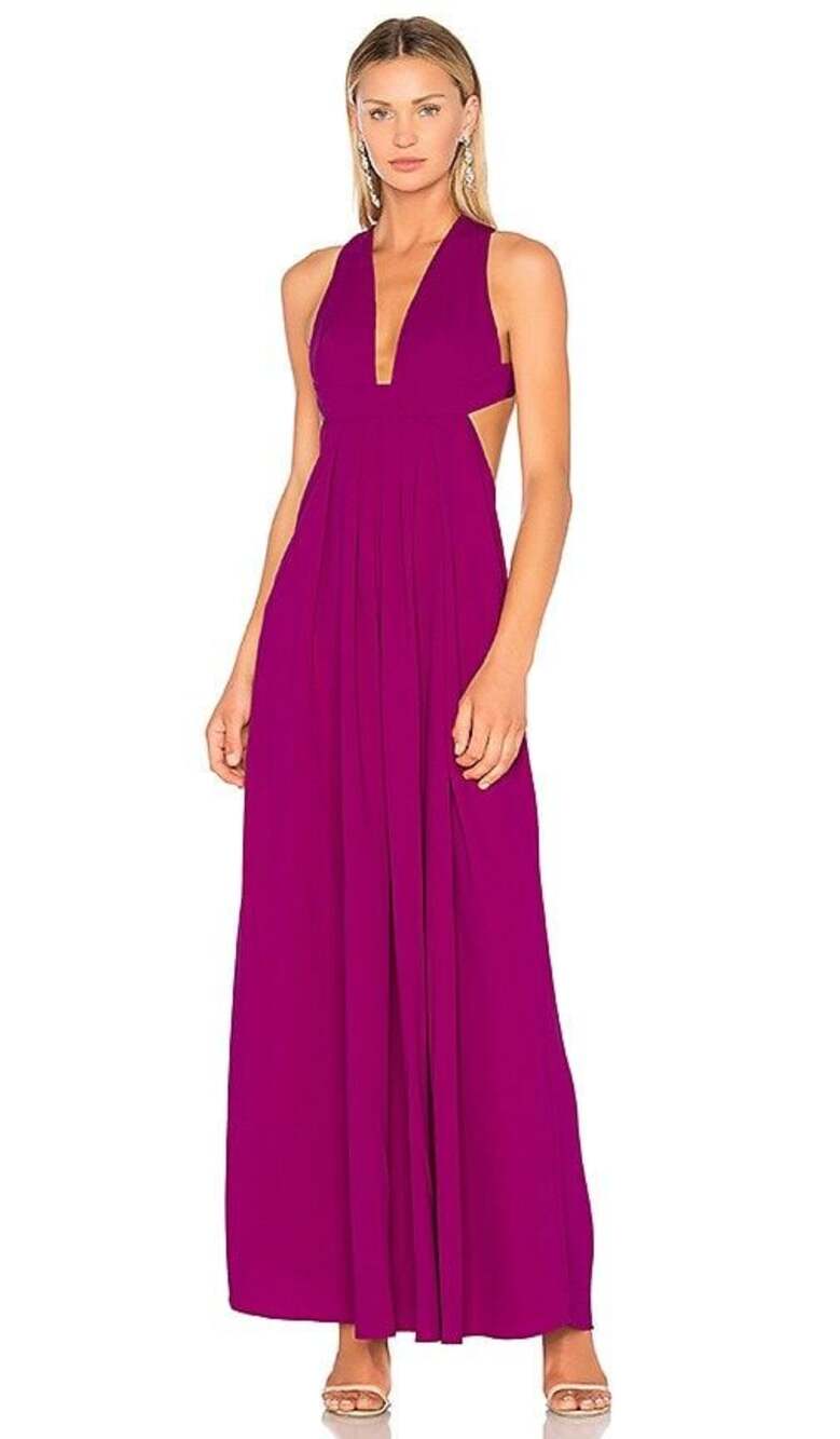 JILL JILL STUART Empire Cut Out Gown in Viola Purple 4 FLAWED